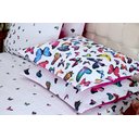 Ver imagem 4 de Kit 5 Pçs Cobre Leito Colcha Casal Queen Belize com Babados: Borboletas Pink