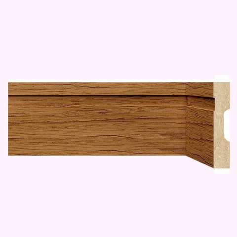 Kit Rodapé de MDF 10CMX15MMX2,40m 15 Barras com Friso 1002 Marrom/Nogueira Málaga Frisado Moldufama