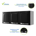 Ver imagem 3 de Armário Suspenso Aço Cozinha Organizador Lavanderia Aéreo itatiaia Preto