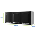 Ver imagem 4 de Armário Suspenso Aço Cozinha Organizador Lavanderia Aéreo itatiaia Preto