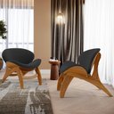 Ver imagem 5 de Kit 4 Poltronas Decorativa Orgânica Sala Living Kadosh L02 Bouclê Preto