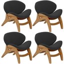 Ver imagem 1 de Kit 4 Poltronas Decorativa Orgânica Sala Living Kadosh L02 Bouclê Preto