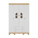 Ver imagem 7 de Guarda-roupa Infantil 122cm com Vidro 4 Portas e 2 Gavetas Aurora Multimóveis Mp4498 Madeirado/