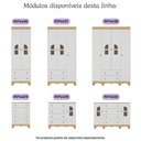 Ver imagem 6 de Guarda-roupa Infantil 122cm com Vidro 4 Portas e 2 Gavetas Aurora Multimóveis Mp4498 Madeirado/