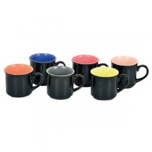 Jogo de Mini Caneca Black Bicolor 6 Peças Cr598 - Mimo Style