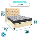 Ver imagem 3 de Conjunto Cama Box Bau Bege Casal + Colchão D33 Iso100 Ortobom + Cabeceira
