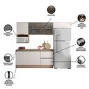 Ver imagem 6 de Cozinha Modulada Completa 6 Peças 6 Portas 3 Gavetas com Portas Vidro Fumê Etna