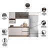 Cozinha Modulada Completa 6 Peças 6 Portas 3 Gavetas com Portas Vidro Fumê Etna - 6