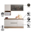 Ver imagem 6 de Cozinha Modulada Completa 5 Peças 5 Portas 3 Gavetas com Portas Vidro Fumê Etna