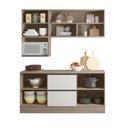 Ver imagem 5 de Cozinha Modulada Completa 5 Peças 5 Portas 3 Gavetas com Portas Vidro Fumê Etna