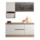 Ver imagem 3 de Cozinha Modulada Completa 5 Peças 5 Portas 3 Gavetas com Portas Vidro Fumê Etna