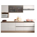 Ver imagem 3 de Cozinha Modulada Completa 7 Portas 4 Gavetas com Balcão para Cooktop Etna Bege/Carvalho Oak/Off White