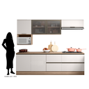 Ver imagem 7 de Cozinha Modulada Completa 7 Portas 4 Gavetas com Balcão para Cooktop Etna Bege/Carvalho Oak/Off White