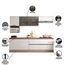 Ver imagem 5 de Cozinha Modulada Completa 7 Portas 4 Gavetas com Balcão para Cooktop Etna Bege/Carvalho Oak/Off White