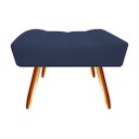 Ver imagem 5 de Kit Namoradeira + 2 Poltronas Decorativa Isis + 1 Puff Retangular Suede Azul Marinho Pés Madeira Mz 