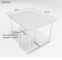 Ver imagem 3 de Conjunto Mesa de Jantar Retangular Branca 4 Cadeiras Imbuia Riviera Industrial Branco Don Castro Dec
