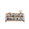 Aparador Buffet Armário Lizz 4 Portas 1,70 Pé Madeira Maciça:branco/cedro - 3