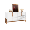 Aparador Buffet Armário Lizz 4 Portas 1,70 Pé Madeira Maciça:branco/cedro - 2