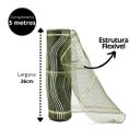 Ver imagem 3 de Tela Decorativa Fita Natal Malha Tule Verde Fio Branco 26cm X 5 Metros – Magizi