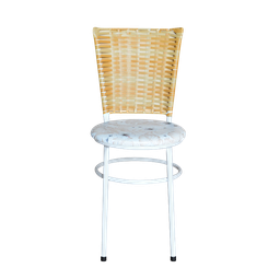 Conjunto 4 Cadeiras Branca para Cozinha Hawai Palha com Assento Estampado:floral Areia - 3
