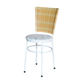 Conjunto 4 Cadeiras Branca para Cozinha Hawai Palha com Assento Estampado:floral Areia - 2