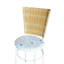 Ver imagem 5 de Conjunto 4 Cadeiras Branca para Cozinha Hawai Palha com Assento Estampado:floral Areia