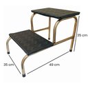 Ver imagem 2 de Escada Escadinha 2 Degraus para Maca e Depilação Total Inox Dourada | Medcombo