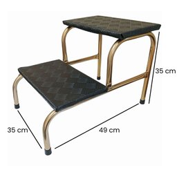 Escada Escadinha 2 Degraus para Maca e Depilação Total Inox Dourada | Medcombo - 2