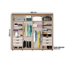 Ver imagem 2 de Guarda Roupa Casal 2 Portas c/Esp Pés Titan Of White Carraro