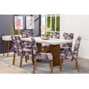 Ver imagem 1 de Kit Capa de Cadeira 6 Peças Sala de Jantar Protege o Estofado Renova o Visual Malha Gel Estampa 23 F