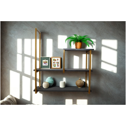 Nicho TRIPLO metalon 100X20 PRETO/DOURADO  METALICO 03 - 3