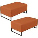 Ver imagem 1 de Kit 02 Puff Decorativo Para Sala de Estar Cléo W01 Base de Ferro 90cm Tecido Terracota - Lyam Decor