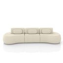 Ver imagem 7 de Sofá Sala de Estar Modulado França 366cm Encosto Articulável com Almofadas Bouclê Offwhite G45 - Gra
