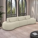Ver imagem 1 de Sofá Sala de Estar Modulado França 366cm Encosto Articulável com Almofadas Bouclê Offwhite G45 - Gra