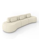 Ver imagem 2 de Sofá Sala de Estar Modulado França 366cm Encosto Articulável com Almofadas Bouclê Offwhite G45 - Gra