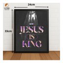 Ver imagem 2 de Quadro Religioso Jesus Is King 33x24cm com Vidro Preto