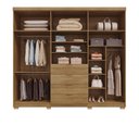 Ver imagem 4 de Guarda Roupa Casal MDF Vidro Reflecta 6 Portas 4 Gavetas Dubai Ouro - Nature/Alasca