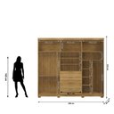 Ver imagem 2 de Guarda Roupa Casal MDF Vidro Reflecta 6 Portas 4 Gavetas Dubai Ouro - Nature/Alasca
