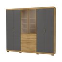 Ver imagem 1 de Guarda Roupa Casal MDF Vidro Reflecta 6 Portas 4 Gavetas Dubai Ouro - Nature/Alasca