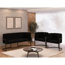 Ver imagem 1 de Kit 2 Poltronas + Sofá 2 Lugares Base de Metal Black Balaqui Cor:preto