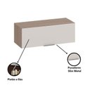Ver imagem 7 de Armário Aéreo Geladeira 80cm 1 Porta Basculante Etna Bege/Carvalho Oak/Off White