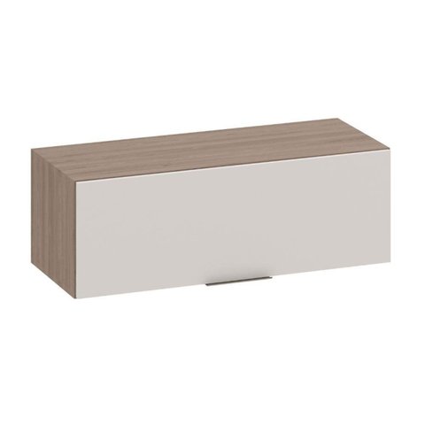 Armário Aéreo Geladeira 80cm 1 Porta Basculante Etna Bege/Carvalho Oak/Off White