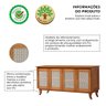 Buffet Aparador Madeira Vintage Luxo Tela 4p Deltan Castanho - Atraente Móveis - 6