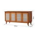 Ver imagem 4 de Buffet Aparador Madeira Vintage Luxo Tela 4p Deltan Castanho - Atraente Móveis