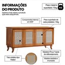 Ver imagem 3 de Buffet Aparador Madeira Vintage Luxo Tela 4p Deltan Castanho - Atraente Móveis