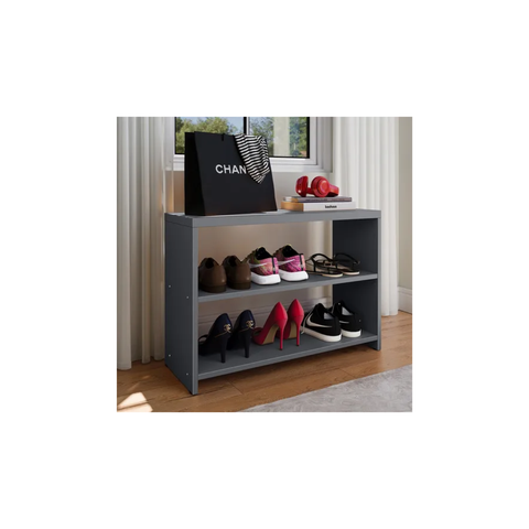 Sapateira e Banco Porta Entrada 2 Prateleiras Safira - Rpm:cinza