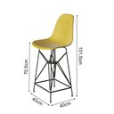 Ver imagem 3 de Jogo Mesa Bistrô Eames Branca 60Cm 3 Banquetas Amarela Base Ferro Preto - Cor: Branco