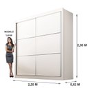 Ver imagem 4 de Guarda Roupa Casal MDF 2 Portas 6 Gavetas Hawai Branco