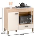 Ver imagem 4 de Balcão Cooktop 5 Bocas e Porta Forno com Porta e Gaveta Bege/Amendoa/Off White
