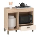 Ver imagem 5 de Balcão Cooktop 5 Bocas e Porta Forno com Porta e Gaveta Bege/Amendoa/Off White